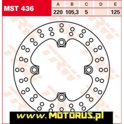 TRW MST436 motocyklowa tarcza hamulcowa TYLNA Triumph Speed Triple 1050 11-12 sklep motocyklowy MOTORUS.PL
