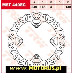 Tarcza hamulcowa tył stała, 240/112x4mm 4x130mm, średnica otworów mocujących 10mm HUSQVARNA CR, TC,