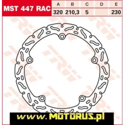 TRW MST447RAC motocyklowa tarcza hamulcowa średnica 320mm sklep motocyklowy MOTORUS.PL