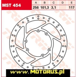 TRW MST454 motocyklowa tarcza hamulcowa średnica 256mm sklep motocyklowy MOTORUS.PL