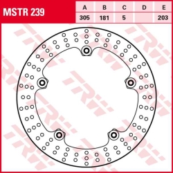 Tarcza hamulcowa przód stała, 305/181x5mm 5x203mm, średnica otworów mocujących 8,4mm (zawiera nity)