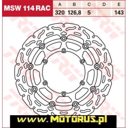 TRW MSW114RAC motocyklowa tarcza hamulcowa PŁYWAJĄCA średnica 320mm sklep motocyklowy MOTORUS.PL