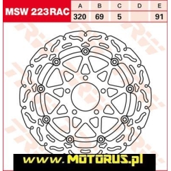 TRW MSW223RAC motocyklowa tarcza hamulcowa PŁYWAJĄCA średnica 320mm sklep motocyklowy MOTORUS.PL