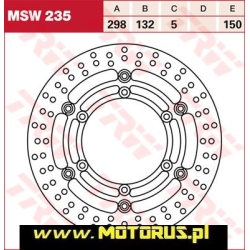 TRW MSW235 motocyklowa tarcza hamulcowa PŁYWAJĄCA średnica 298mm sklep motocyklowy MOTORUS.PL