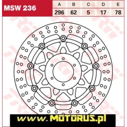 TRW MSW236 motocyklowa tarcza hamulcowa PŁYWAJĄCA średnica 296mm sklep motocyklowy MOTORUS.PL