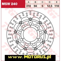 TRW MSW240 motocyklowa tarcza hamulcowa MOTORUS.PL