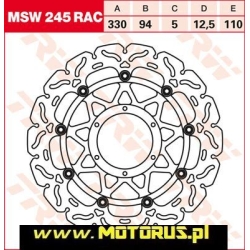 TRW MSW245RAC motocyklowa tarcza hamulcowa PŁYWAJĄCA średnica 330mm sklep motocyklowy MOTORUS.PL