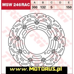 TRW MSW246RAC motocyklowa tarcza hamulcowa PŁYWAJĄCA średnica 298mm YAMAHA FZ6 , YZFR6 03-05 sklep motocyklowy MOTORUS.P