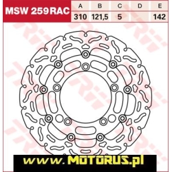 TRW MSW259RAC motocyklowa tarcza hamulcowa PŁYWAJĄCA średnica 310mm sklep motocyklowy MOTORUS.PL