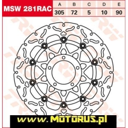 TRW MSW281RAC motocyklowa tarcza hamulcowa PŁYWAJĄCA średnica 305mm sklep motocyklowy MOTORUS.PL