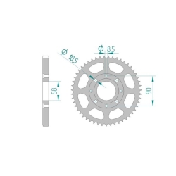 AFAM 10201-40 zębów zębatka TYŁ stalowa C45N hartowana indukcyjnie, 428 standard galwanizowana, srebrna MOTORUS.PL