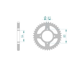 AFAM 12200-37 PS zębatka stalowa TYLNA rozmiar 428 sklep motocyklowy MOTORUS.PL