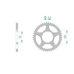 AFAM 35303-45 zębatka stalowa TYLNA rozmiar 520 sklep motocyklowy MOTORUS.PL