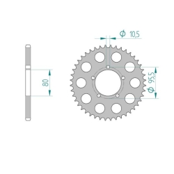 AFAM 56300-43 zębatka stalowa TYLNA rozmiar 520 sklep motocyklowy MOTORUS.PL