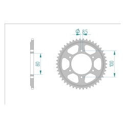 AFAM 80102-46 zębatka stalowa TYLNA rozmiar 415 sklep motocyklowy MOTORUS.PL