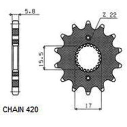 SUNSTAR SUNF107-15 zębów zębatka napędowa PRZÓD JTF1256.15 sklep motocyklowy MOTORUS.PL