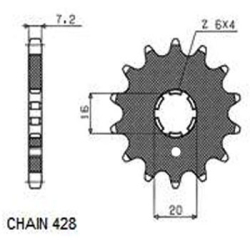 SUNSTAR SUNF203-16 zębów zębatka napędowa PRZÓD JTF416.16 sklep motocyklowy MOTORUS.PL