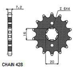 SUNSTAR SUNF206-15 zębów zębatka napędowa PRZÓD JTF1263.15 sklep motocyklowy MOTORUS.PL