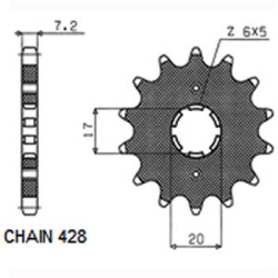 SUNSTAR SUNF222-15 zębów zębatka napędowa PRZÓD JTF1264.15 sklep motocyklowy MOTORUS.PL