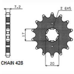 SUNSTAR SUNF222-16 zębów zębatka napędowa PRZÓD JTF1264.16 sklep motocyklowy MOTORUS.PL