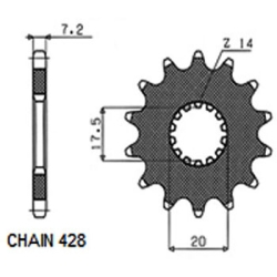 SUNSTAR SUNF226-16 zębów zębatka napędowa PRZÓD JTF558.16 sklep motocyklowy MOTORUS.PL