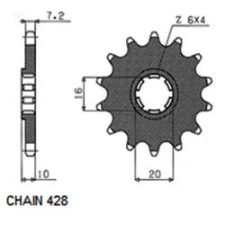 SUNSTAR SUNF227-14 zębów zębatka napędowa PRZÓD JTF410.14 sklep motocyklowy MOTORUS.PL