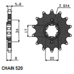 SUNSTAR SUNF302-13 zębów zębatka napędowa PRZÓD sklep motocyklowy MOTORUS.PL