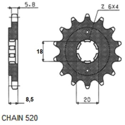 SUNSTAR SUNF307-14 zębów zębatka napędowa PRZÓD JTF270.14 sklep motocyklowy MOTORUS.PL