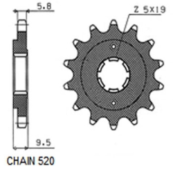 SUNSTAR SUNF308-13 zębów zębatka napędowa PRZÓD sklep motocyklowy MOTORUS.PL