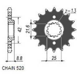 SUNSTAR SUNF333-13 zębów zębatka napędowa PRZÓD JTF512.13 sklep motocyklowy MOTORUS.PL