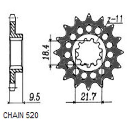 SUNSTAR SUNF340-14 zębów zębatka napędowa PRZÓD JTF285.14 sklep motocyklowy MOTORUS.PL