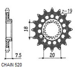 SUNSTAR SUNF344-12 zębów zębatka napędowa PRZÓD JTF326.12 sklep motocyklowy MOTORUS.PL