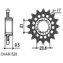 SUNSTAR SUNF347-14 zębów zębatka napędowa PRZÓD JTF284.14 sklep motocyklowy MOTORUS.PL