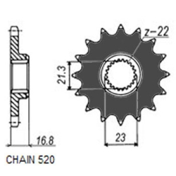 SUNSTAR SUNF370-16 zębów zębatka napędowa PRZÓD JTF582.16 sklep motocyklowy MOTORUS.PL