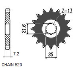 SUNSTAR SUNF373-16 zębów zębatka napędowa PRZÓD JTF578.16 sklep motocyklowy MOTORUS.PL