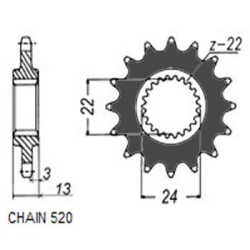 SUNSTAR SUNF377-16 zębów zębatka napędowa PRZÓD JTF1126.16 sklep motocyklowy MOTORUS.PL