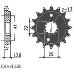 SUNSTAR SUNF379-14 zębów zębatka napędowa PRZÓD JTF1307.14 sklep motocyklowy MOTORUS.PL