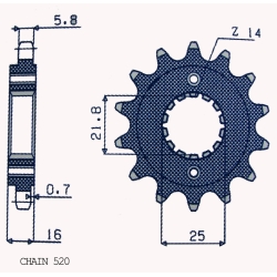 SUNSTAR SUNF380-14 zębów zębatka napędowa PRZÓD JTF736.14 sklep motocyklowy MOTORUS.PL