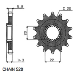 SUNSTAR SUNF3B0-14 zębów zębatka napędowa PRZÓD JTF1446SC.14 sklep motocyklowy MOTORUS.PL