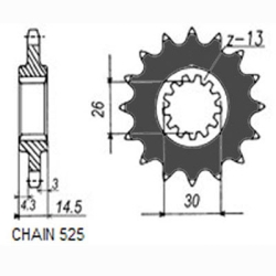 SUNSTAR SUNF410-15 zębów zębatka napędowa PRZÓD JTF1332.15 sklep motocyklowy MOTORUS.PL