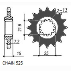 SUNSTAR SUNF413-15 zębów zębatka napędowa PRZÓD JTF1515.15 sklep motocyklowy MOTORUS.PL
