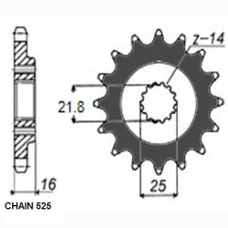 SUNSTAR SUNF415-15 zębów zębatka napędowa PRZÓD JTF741.15 sklep motocyklowy MOTORUS.PL