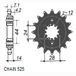SUNSTAR SUNF418-17 zębów zębatka napędowa PRZÓD JTF1372.17 sklep motocyklowy MOTORUS.PL