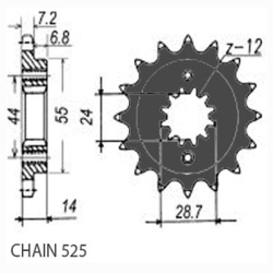 SUNSTAR SUNF420-16 zębów zębatka napędowa PRZÓD JTF314.16 sklep motocyklowy MOTORUS.PL