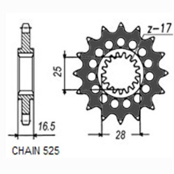 SUNSTAR SUNF427-17 zębów zębatka napędowa PRZÓD JTF1904.17 sklep motocyklowy MOTORUS.PL