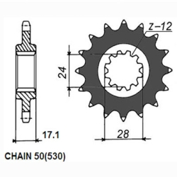 SUNSTAR SUNF520-15 zębów zębatka napędowa PRZÓD JTF295.15 sklep motocyklowy MOTORUS.PL