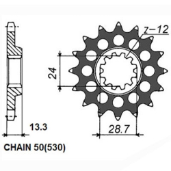 SUNSTAR SUNF556-17 zębów zębatka napędowa PRZÓD JTF1529.17 sklep motocyklowy MOTORUS.PL