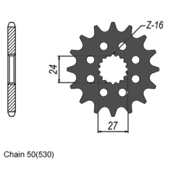 SUNSTAR SUNF560-16 zębów zębatka napędowa PRZÓD sklep motocyklowy MOTORUS.PL