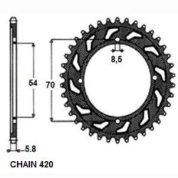 SUNSTAR SUNR1-1041-39 zębów zębatka napędzana TYŁ JTR211.39 sklep motocyklowy MOTORUS.PL