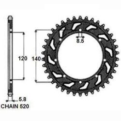 SUNSTAR SUNR1-3532-42 zębów zębatka napędzana TYŁ JTR487.42 sklep motocyklowy MOTORUS.PL